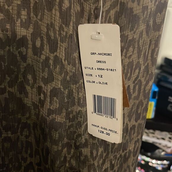 I Leopard Maxi Dress sheath slip summer sleeveless Women’s Size 12 ethnic boho - Picture 5 of 7